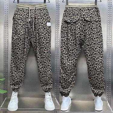 Leopard Print Trousers Men's Fashionable All-match Loose Casual Pants